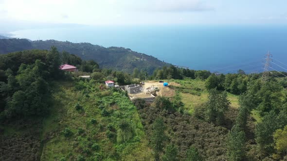 Trabzon City Sea Forest Aerial View