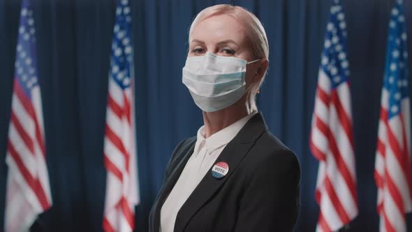 Female Politician In Mask alt