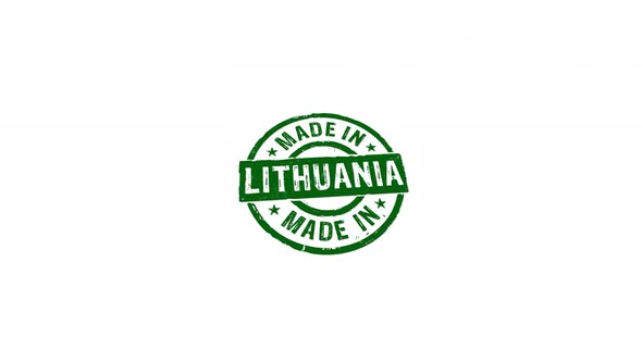Made in Lithuania stamp and stamping isolated alt