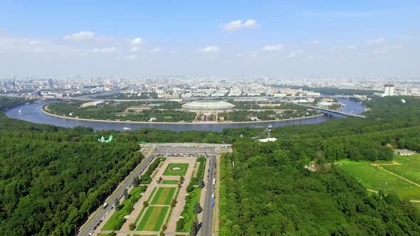 Stadium Luzniki at Moscow Russia Aerial View