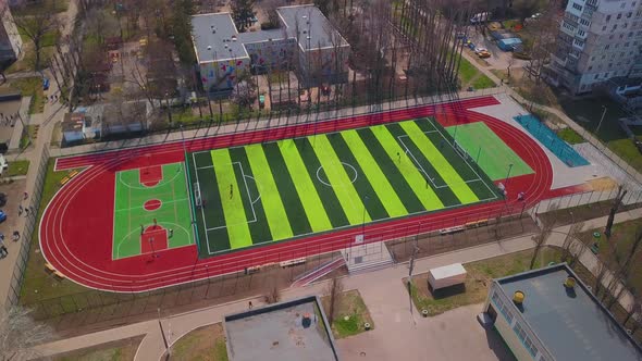 Football and Basketball Courts View From Above