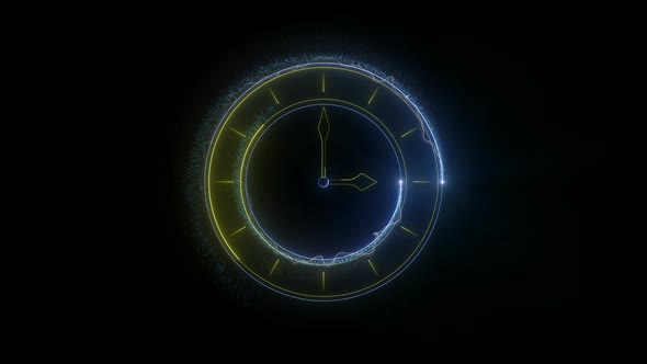 Loopable Neon Clock Background