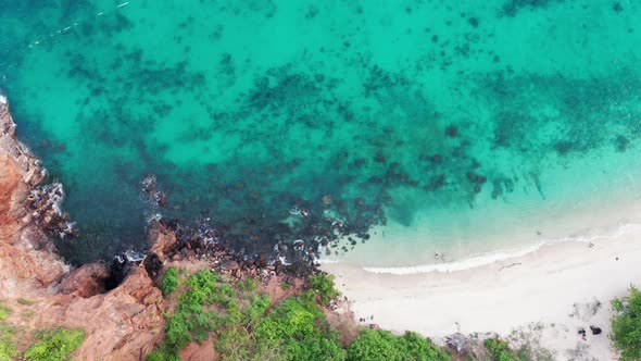 Aerial view of Koh Larn beach, Pattaya with blue turquoise seawater