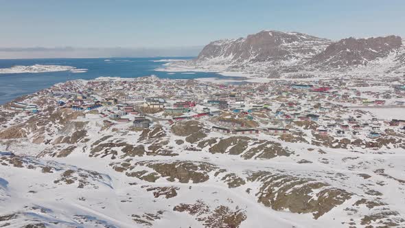 Drone Flight Over Snow And Rocks By Sissiiut alt