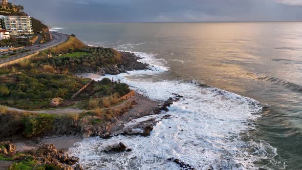 Dramatic Sea Texture  Aerial View Turkey Alanya alt