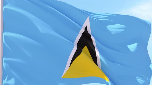 Saint Lucia Flag Looping Background