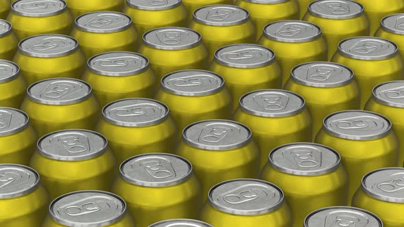 Endless Yellow Aluminum 3D Soda Cans