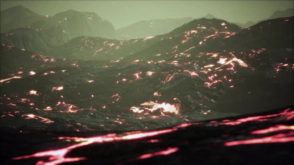 Lava Field Under Sunset Lights alt