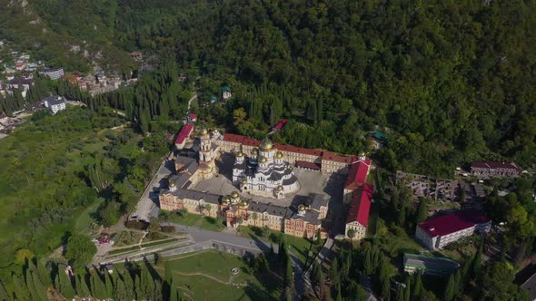 Aerial View New Athos Monastery Abkhazia