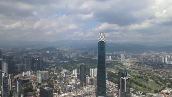 Aerial view one of the building landmarks in Kuala Lumpur