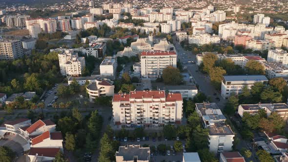 Bar Montenegro - Aerial drone view of white multistory apartment buildings among trees alt
