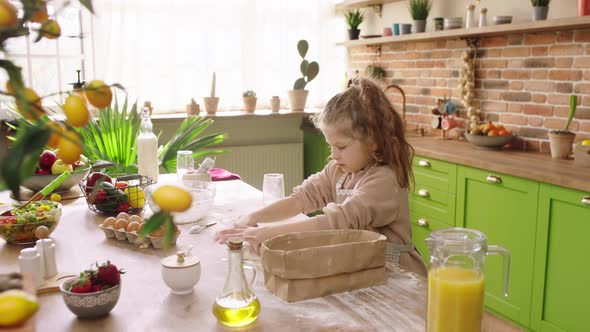 Beautiful Green Kitchen Amazing Cute Little Girl
