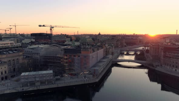 Aerial Drone Shot of Stockholm City