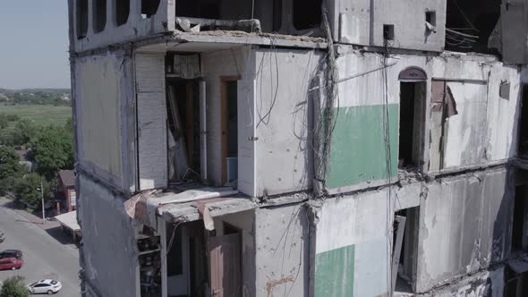 Borodyanka Ukraine  a Destroyed Building During the War alt