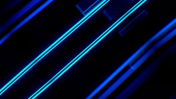 Blue Neon Lines Background 4K