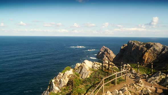 Coast at Cabo de Penas in Asturias, Spain. Timelapse