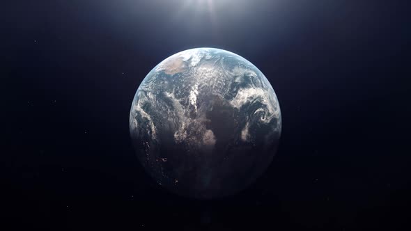 Approaching Planet Earth as it Spins into View alt