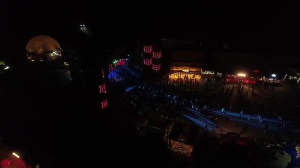 Party Arena And Crowd Night Aerial View 5 alt
