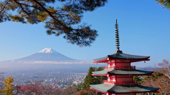 Beautiful nature in Kawaguchiko with Mountain Fuji in Japan alt