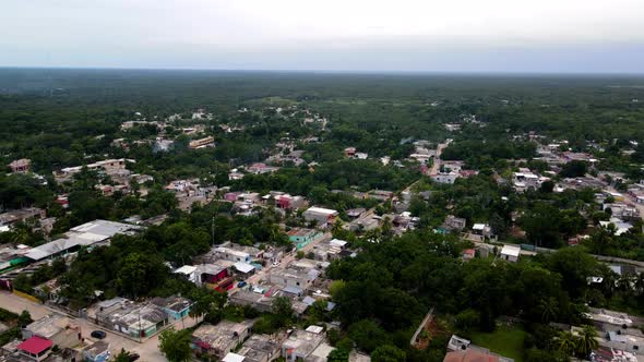 Aerial view of the town of Mani, Yucatan alt