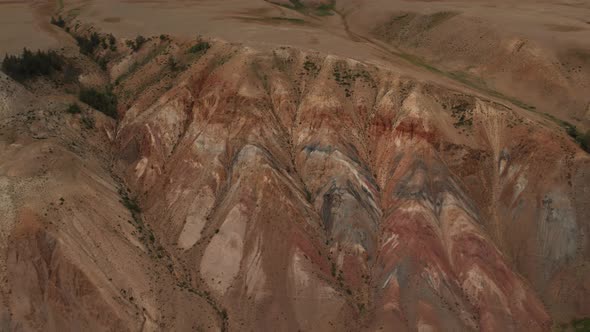 Kyzyl-Chin valley with red mountains also called as Mars valley in Altai