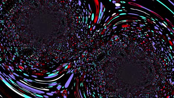 Different colourful lots particles Animated in two circle with motion Animated Bagground