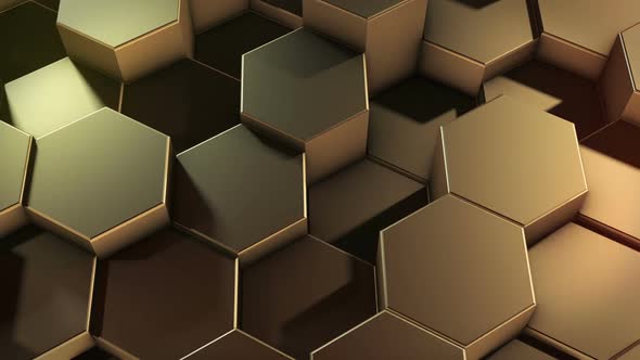Abstract Golden Hexagonal Geometric Surface