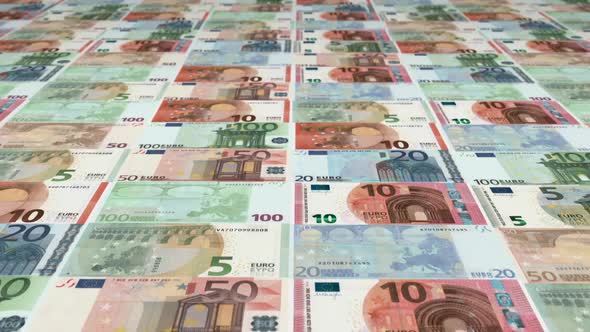 Animated background showing a large set of Euro banknotes sliding by alt
