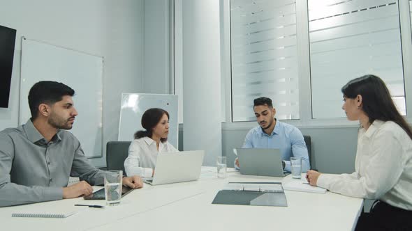 Frustrated Upset Multiracial Business Team People Sitting at Table at Office Meeting Sad with Bad alt