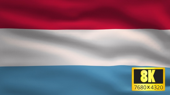 8K Luxembourg Windy Flag Background alt