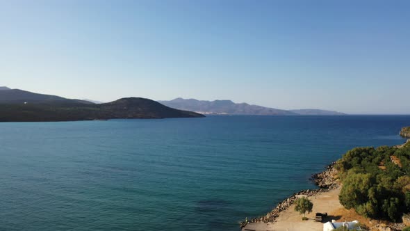 Aerial View of Agios Panteleimonas, Istro, Crete, Greece.