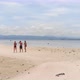 Friends Walk On The Beach aerial movement - VideoHive Item for Sale