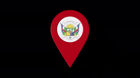 3D Rotating Pin Icon Animation With Central African Republic Coat Of Arms  Alpha Channel 4K alt