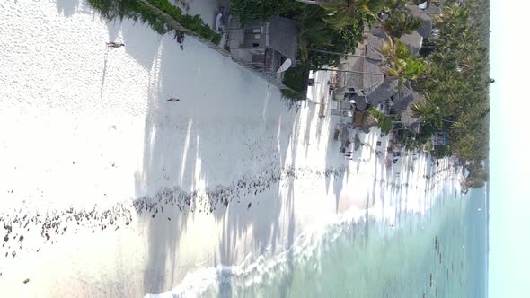 Vertical Video of the Coast of Zanzibar Island Tanzania Slow Motion alt