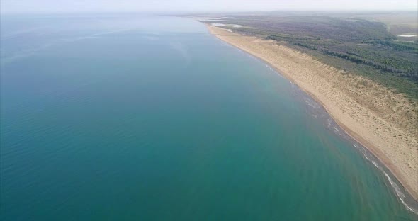 Aerial View of a Remote Virgin Beach on the Adriatic Sea alt