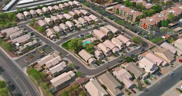 Landscape a view from in the sleeping area of an American Avondale small town with AZ USA alt