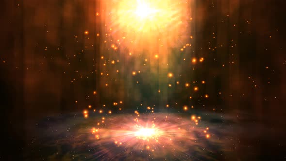 Golden Magical Particles Background