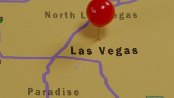 Vegas Pinned On A Map Of USA 02