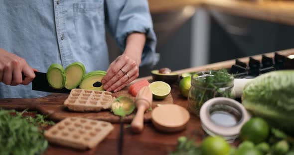 Woman Making Healthy Green Breakfast alt