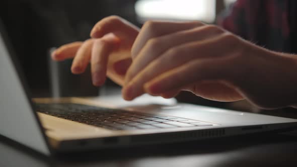 Laptop Typing Male Hands Keyboard