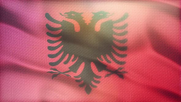 Waving Albania Flag