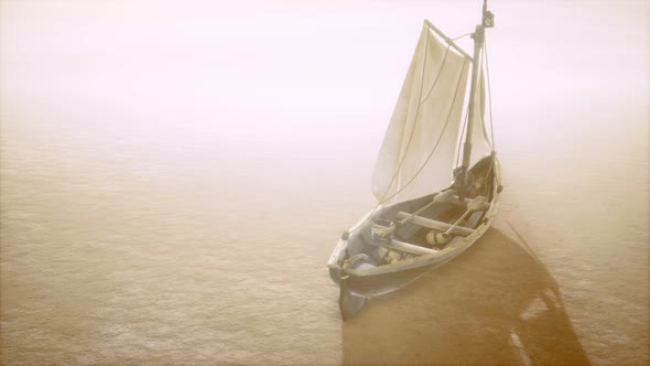 Fishing or Fisherman Boat Abandoned in Desert alt