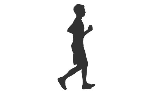 Silhouette of Jogging Young Man , Motion Graphics | VideoHive