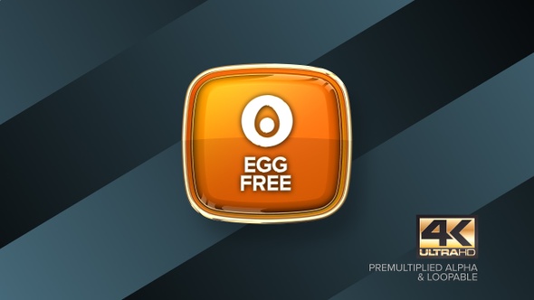 Egg Free Rotating Badge 4K Looping Design Element