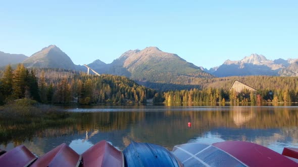 Picturesque Autumn View of Lake Strbske Pleso in High Tatras National Park