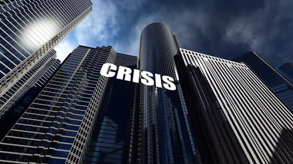 animation of the business center. buildings with mirrored windows against the sky alt