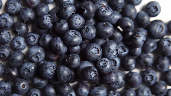 Many Fresh Blueberries on the White Surface