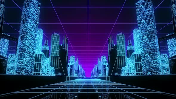 Neon Cyber City v2, Motion Graphics | VideoHive