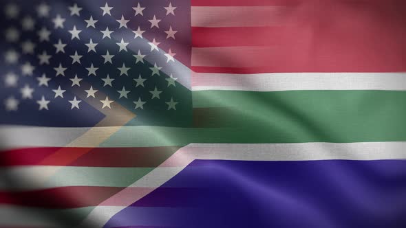 USA South Africa Flag Loop Background 4K