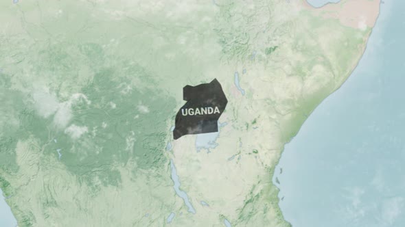 Globe Map of Uganda with a label